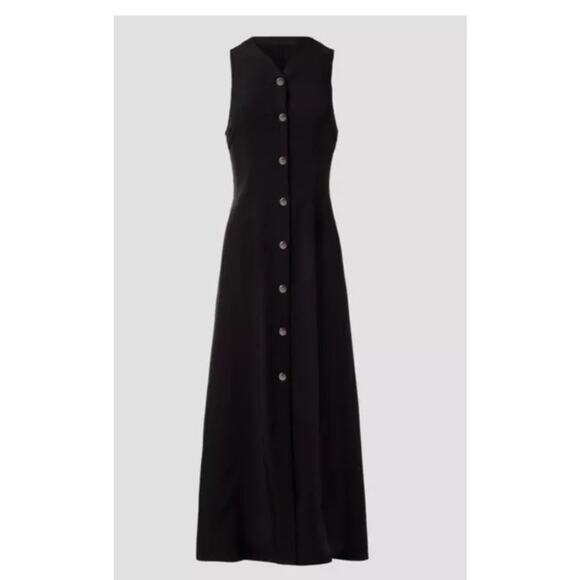Proenza Schouler Black Button-Front Midi Dress | Sleeveless | Size 2 - Picture 1 of 3